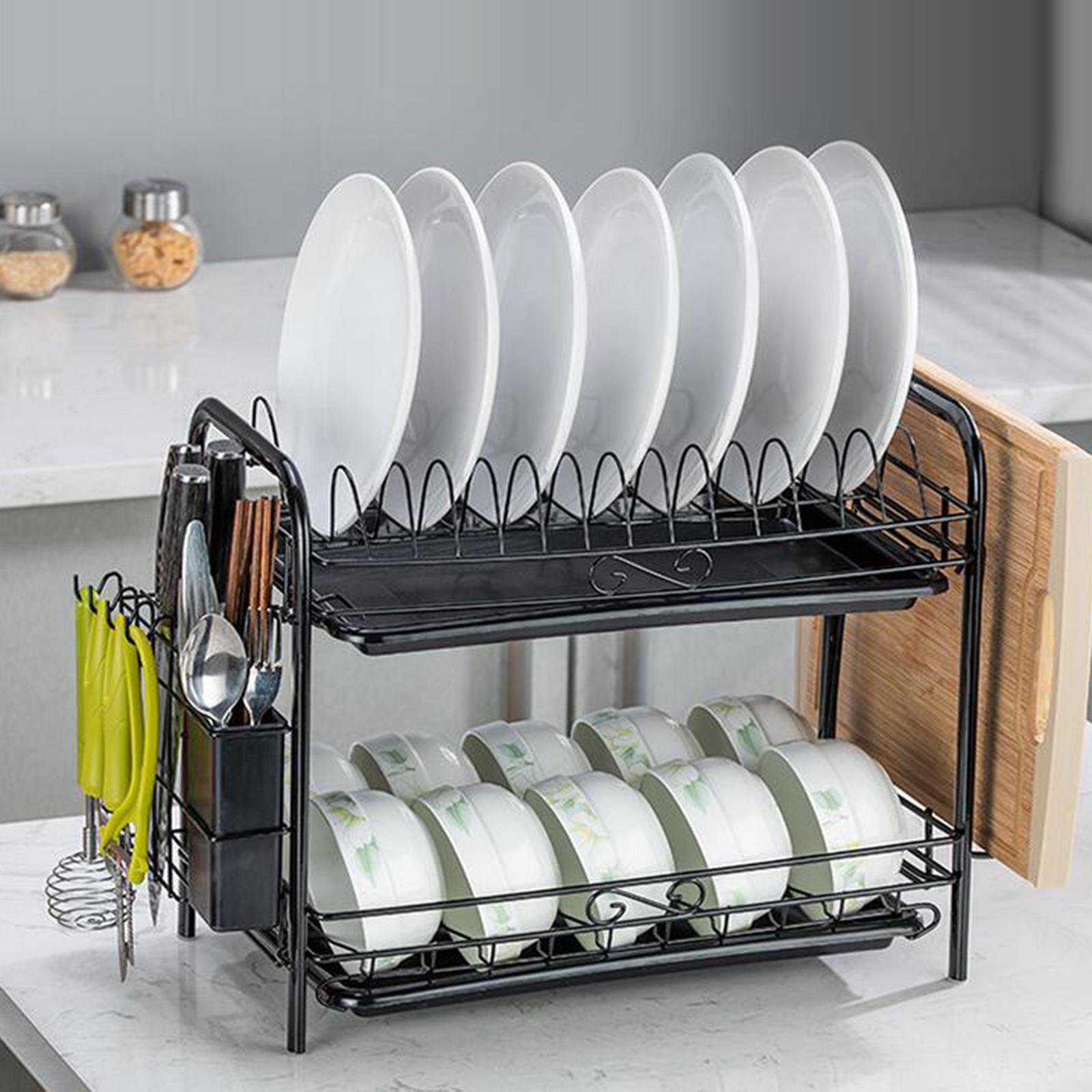 Multi-Functional Dish Drying Rack Tableware Organizer Kitchen Supplies 2 Tier