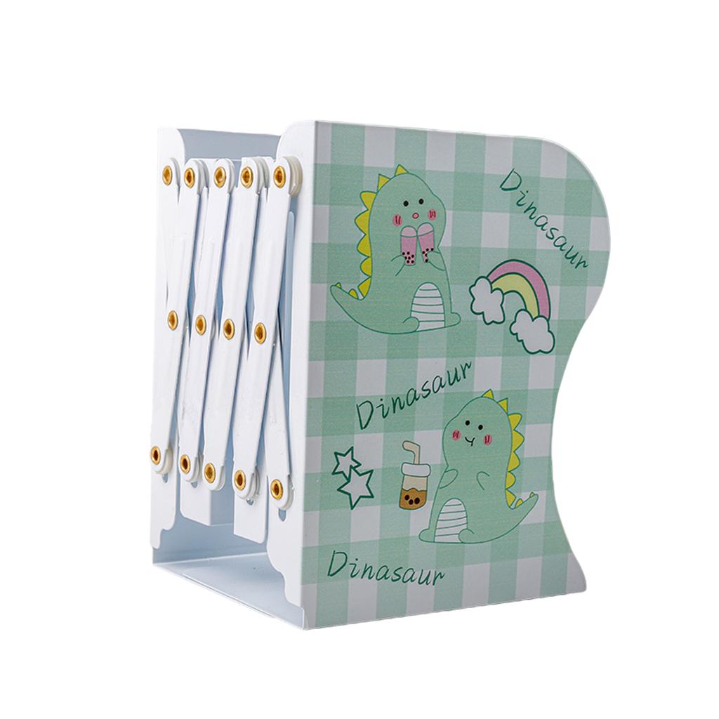 Retractable Bookend Desktop Book Holder Organizer Stand for Office L Green