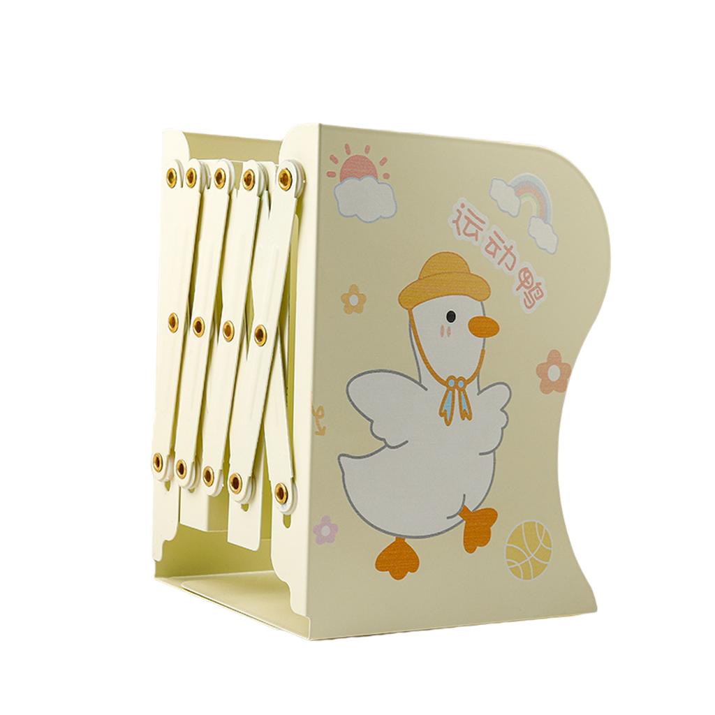 Retractable Bookend Desktop Book Holder Organizer Stand for Office XL Yellow