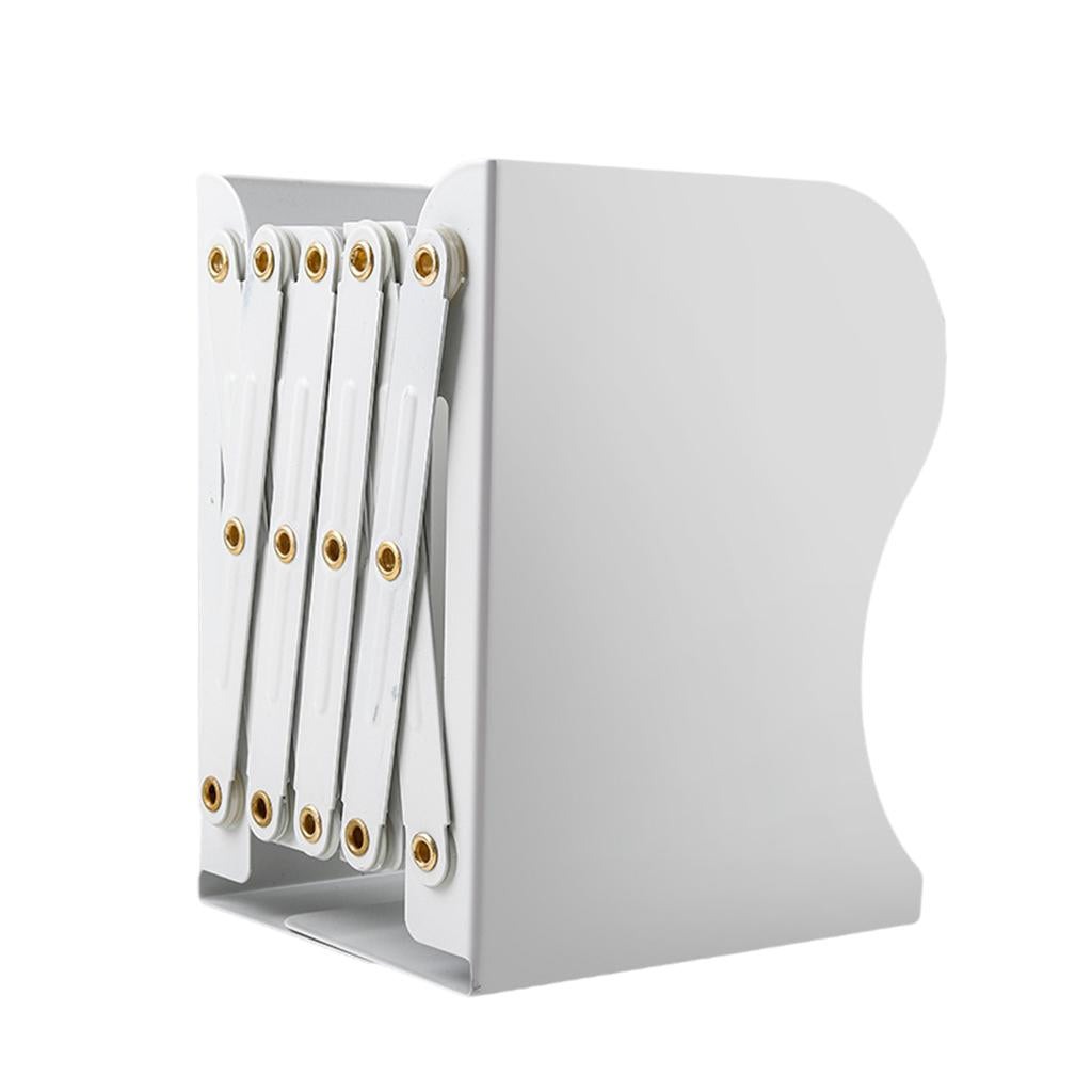Retractable Bookend Desktop Book Holder Organizer Stand for Office XL White