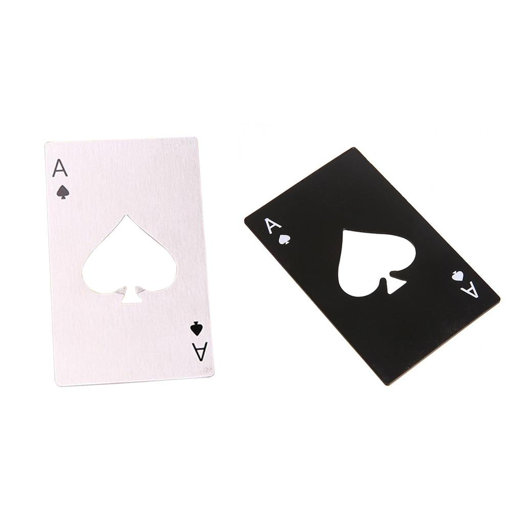4xMultifunction Credit Card Size Bottle Openers Sturdy Ace Poker Opener Silver