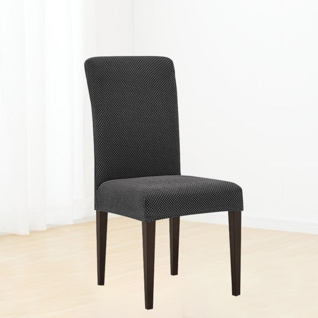 Dining Room Chair Slipcovers with Elastic Covers for Ceremony Home Kitchen Dark gray