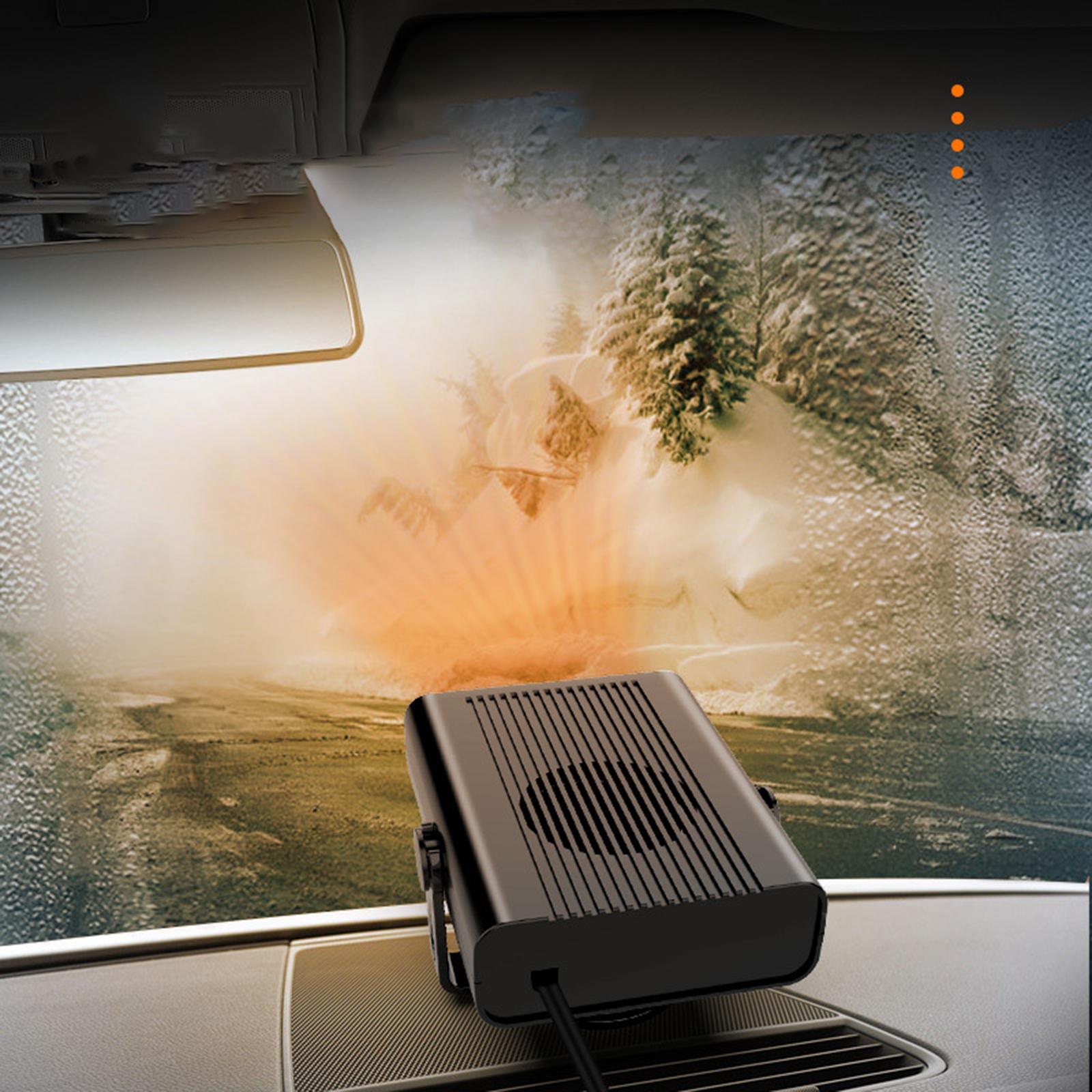 Portable Car Heater Defroster Fast Heating Auto Heater Plug-in for Winter 12V Black