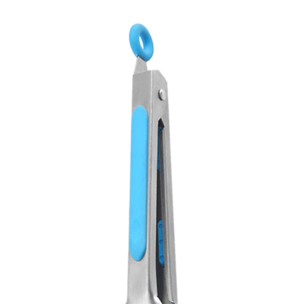 Kitchen Tongs with Silicone Tips Food BBQ Cooking Utensil 7 inch Blue