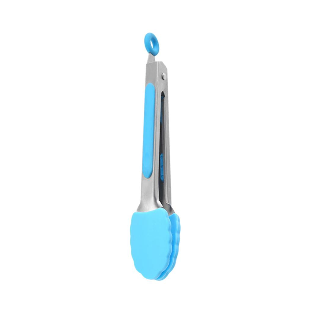 Kitchen Tongs with Silicone Tips Food BBQ Cooking Utensil 7 inch Blue