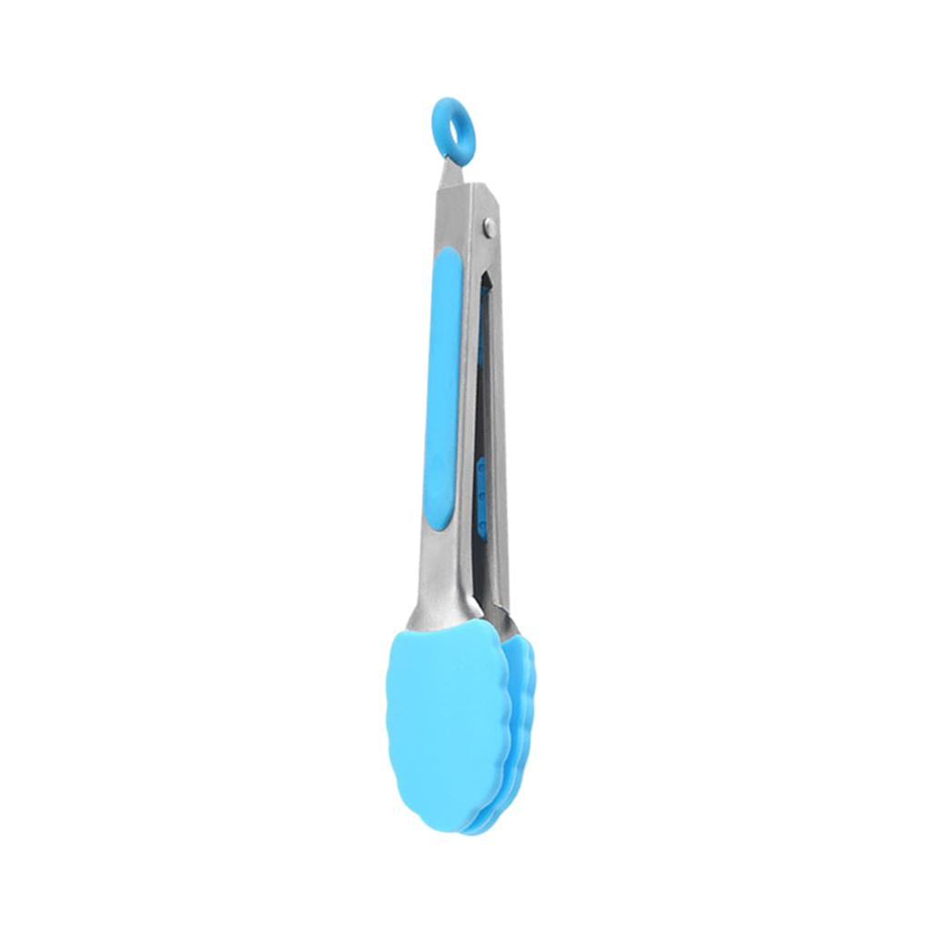 Kitchen Tongs with Silicone Tips Food BBQ Cooking Utensil 7 inch Blue