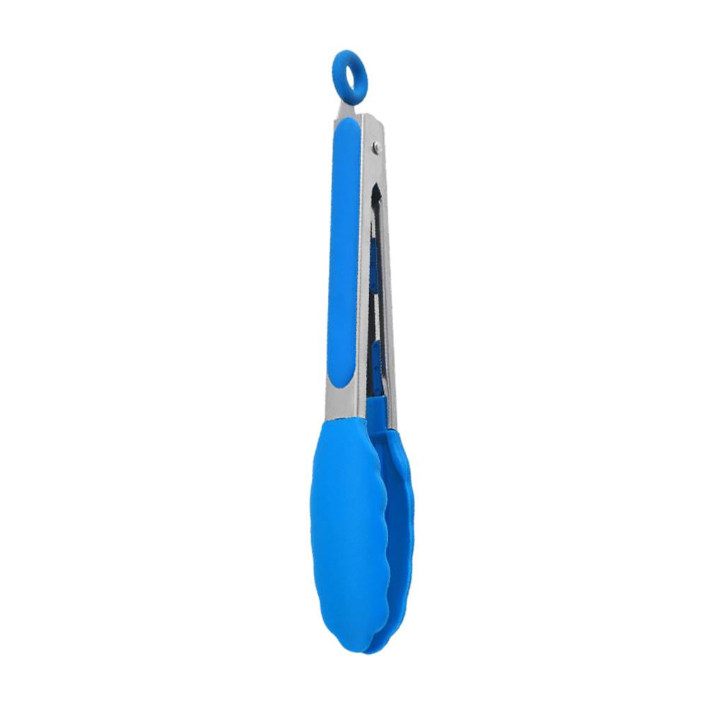 Kitchen Tongs with Silicone Tips Food BBQ Cooking Utensil 9 inch Blue