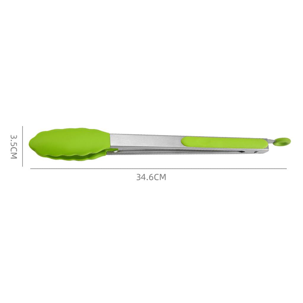 2xKitchen Tongs with Silicone Tips Food BBQ Cooking Utensil 12 inch Green