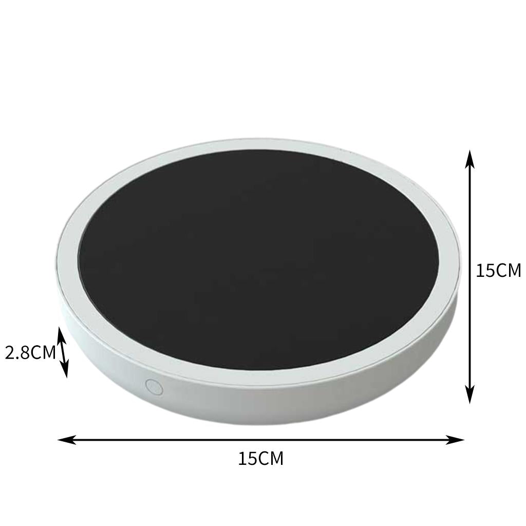 Electric Cup Mug Heater Mat Drinking Heating Pad Adjustable Temperature White Round