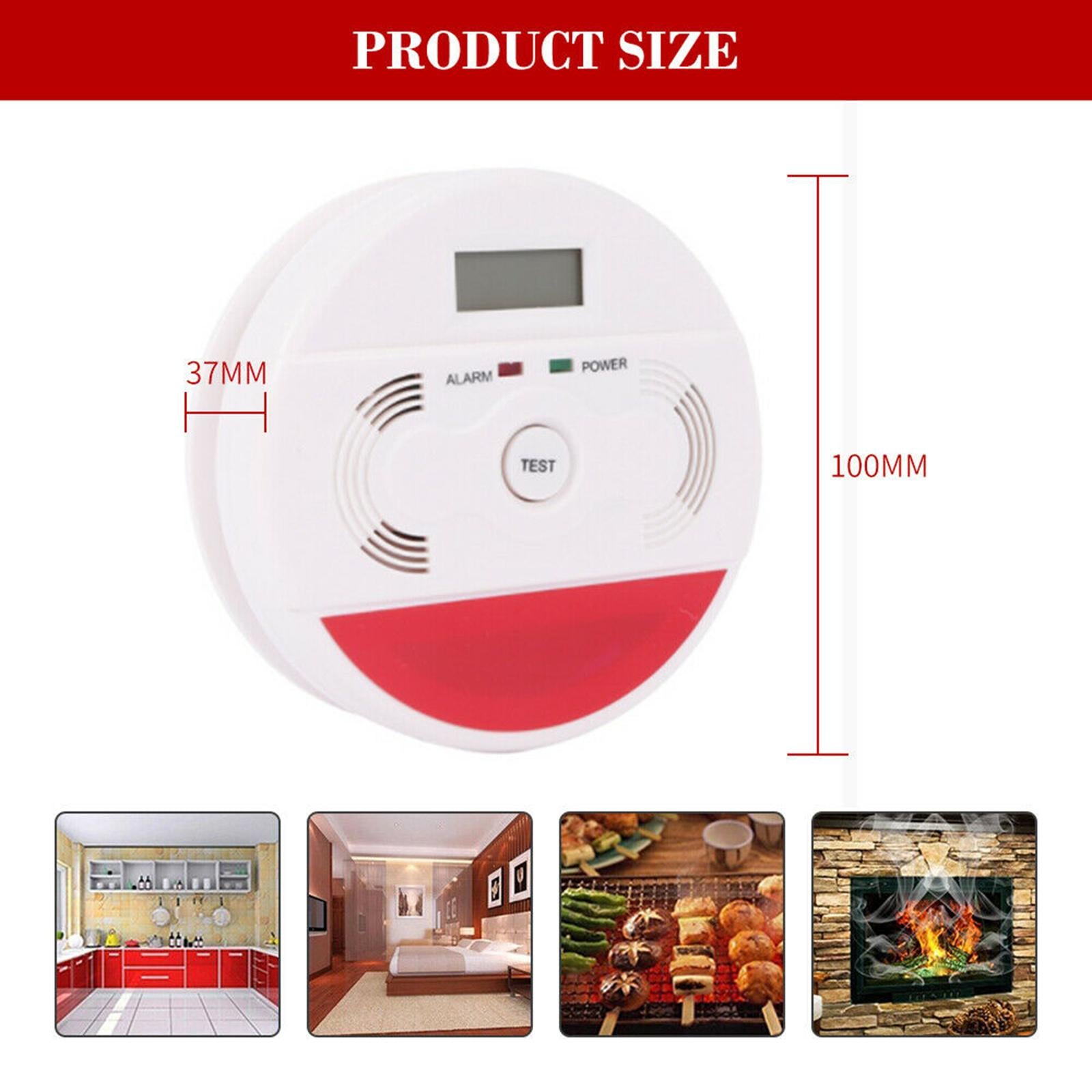 CO Sensor 85dB Warning Detection Alarm Carbon Monoxide Detector Smoke Alarm