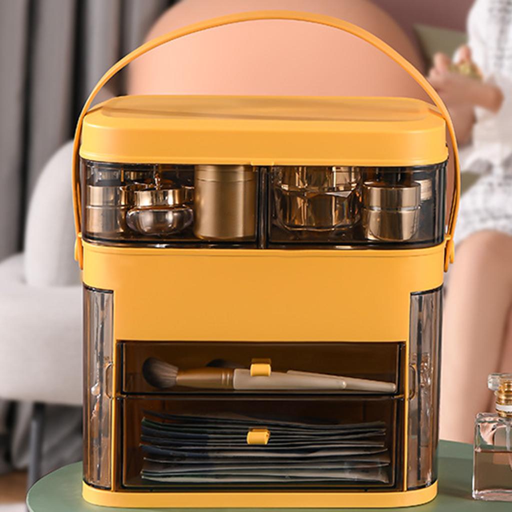 Makeup Storage Organize Box Cosmetic Storage Box for Bathroom Yellow