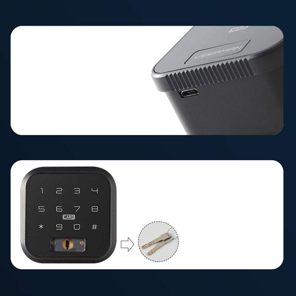 Fingerprint Password Smart Lock Home Card Fingerprint Lock Black