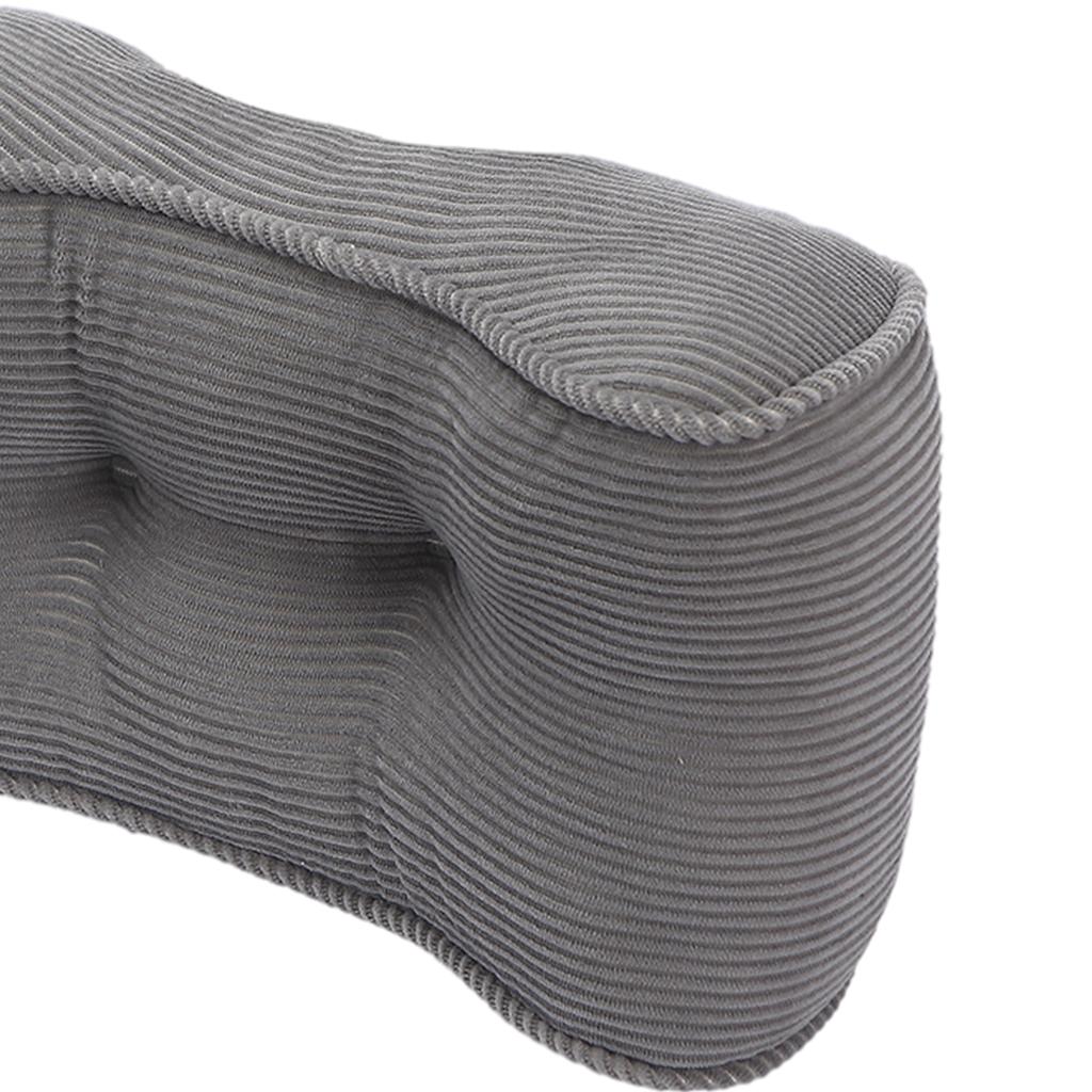 Corduroy Lumbar Back Support Cushion Waist Pillow Office Home Car Chair Silver Gray