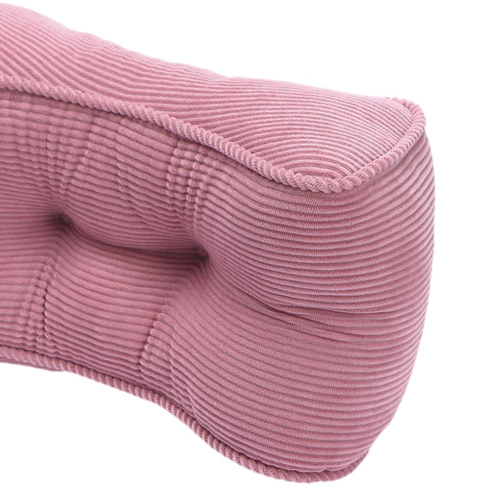Corduroy Lumbar Back Support Cushion Waist Pillow Office Home Car Chair Pink