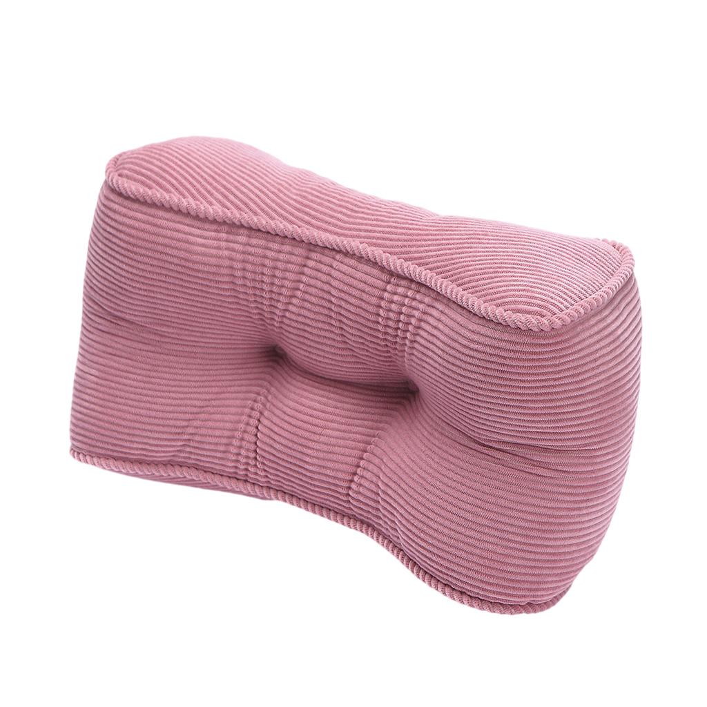 Corduroy Lumbar Back Support Cushion Waist Pillow Office Home Car Chair Pink