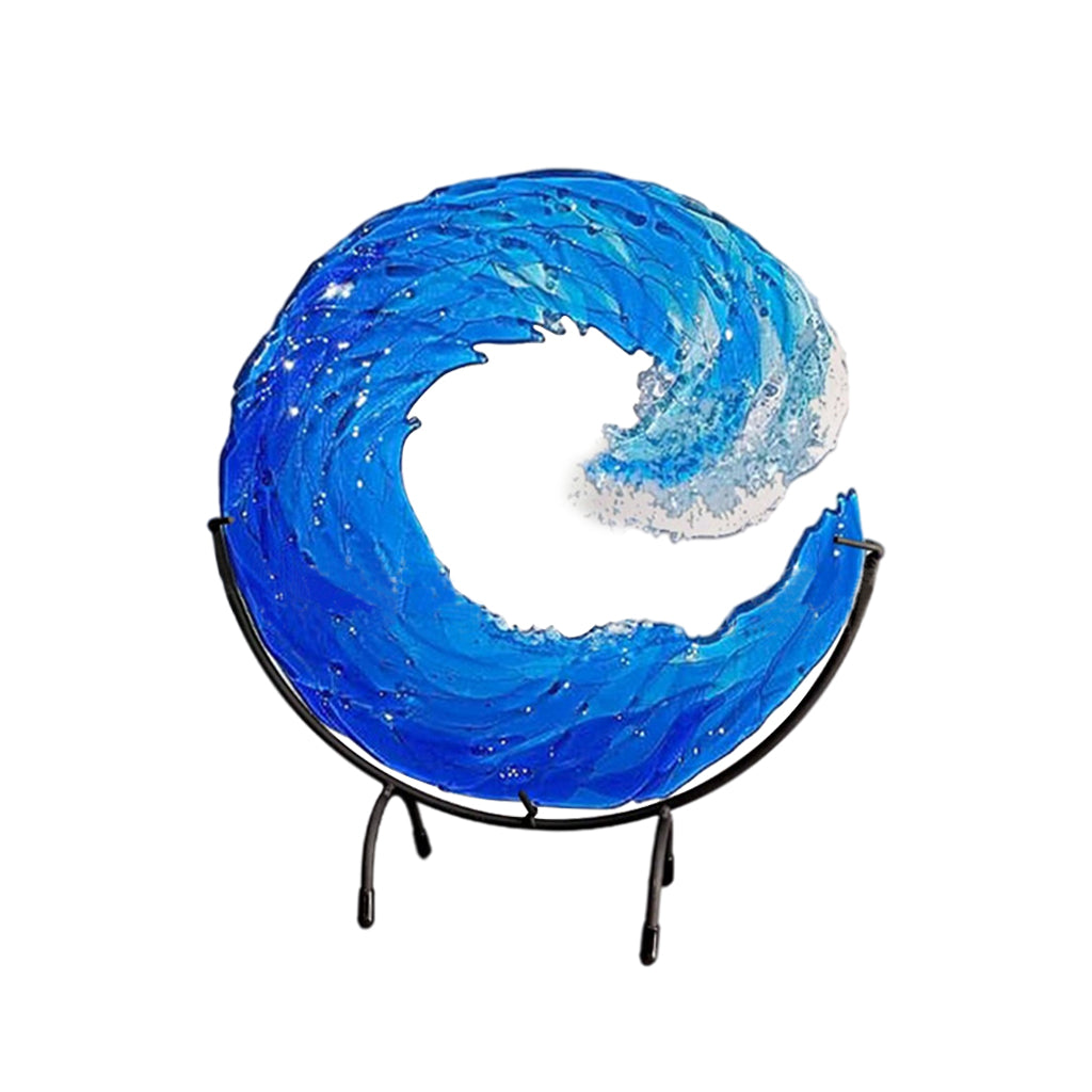 Ocean Wave Sculpture Creative Gradient with Stand Figurine Desktop 12x12cm