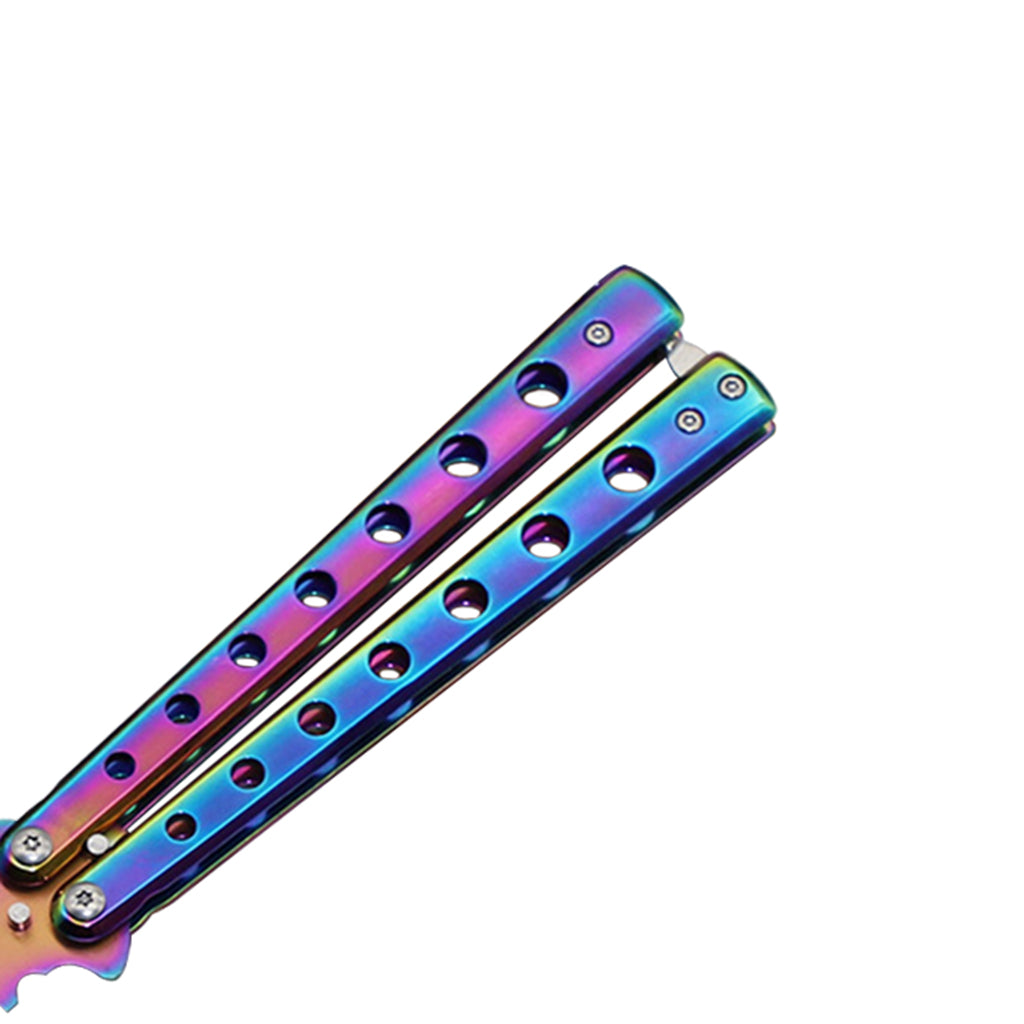 Foldable Beginner Butterfly Knife Practice Knife Combs Training Knife Multicolor