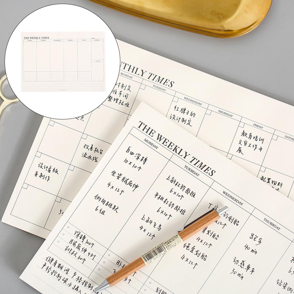 Paper Monthly Calendar Pad Tear-Off Pad Planner Collections for Notes Agenda Week