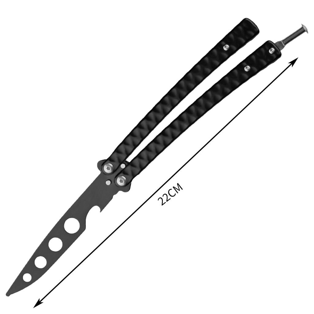 Butterfly Knife Trainer 3CR13 Steel Practice Swords Unsharpened Black
