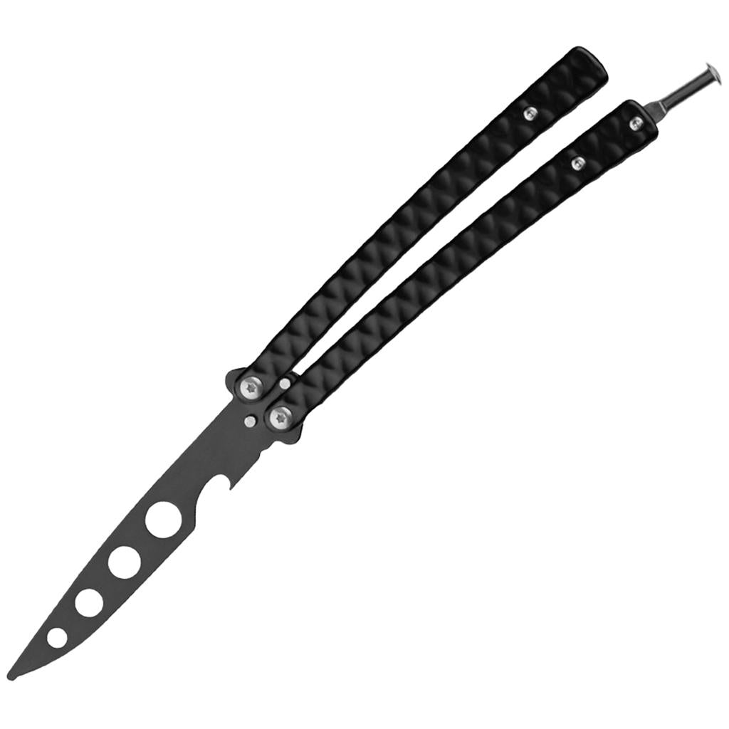 Butterfly Knife Trainer 3CR13 Steel Practice Swords Unsharpened Black