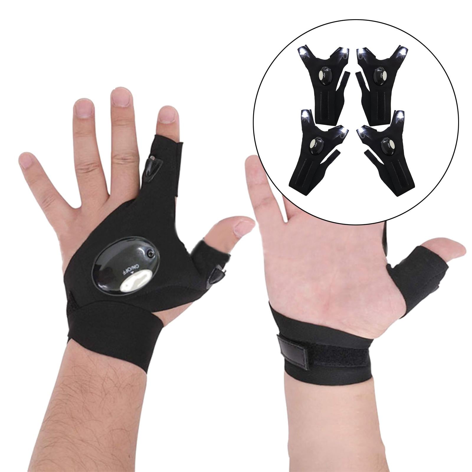 Outdoor Finger Glove LED Light Flashlight Gloves for Fishing Left