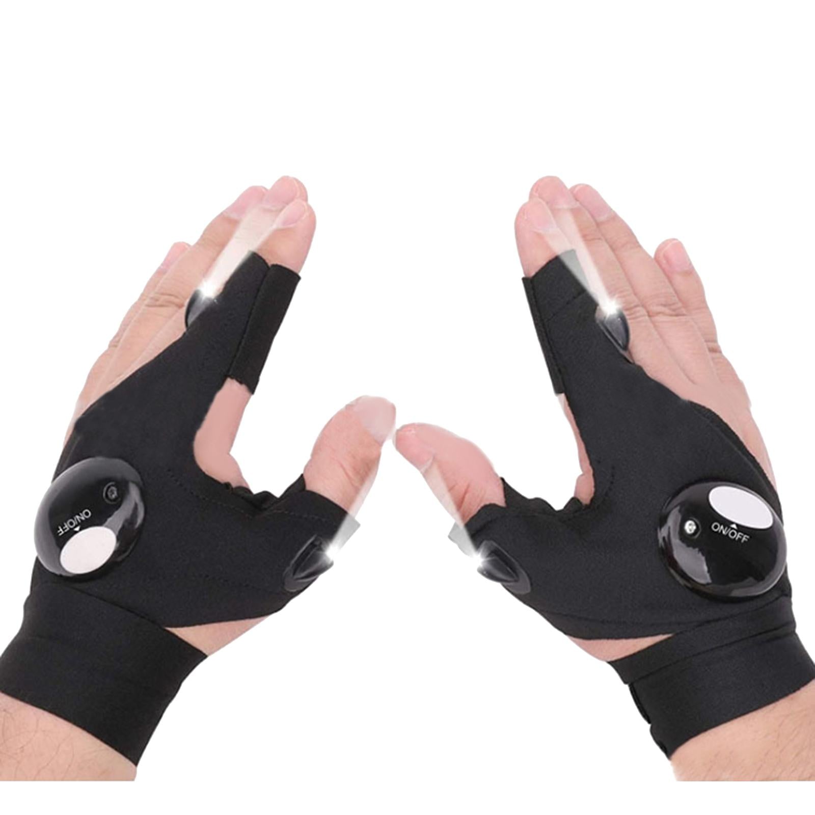 Outdoor Finger Glove LED Light Flashlight Gloves for Fishing Left Right
