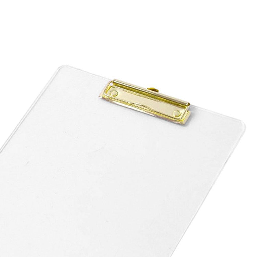 Portable Clipboard A4 Multifunctional Stationery for Memo A4 Paper Notes Transparent Gold