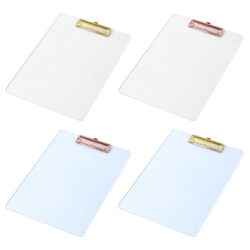 Portable Clipboard A4 Multifunctional Stationery for Memo A4 Paper Notes Transparent Gold