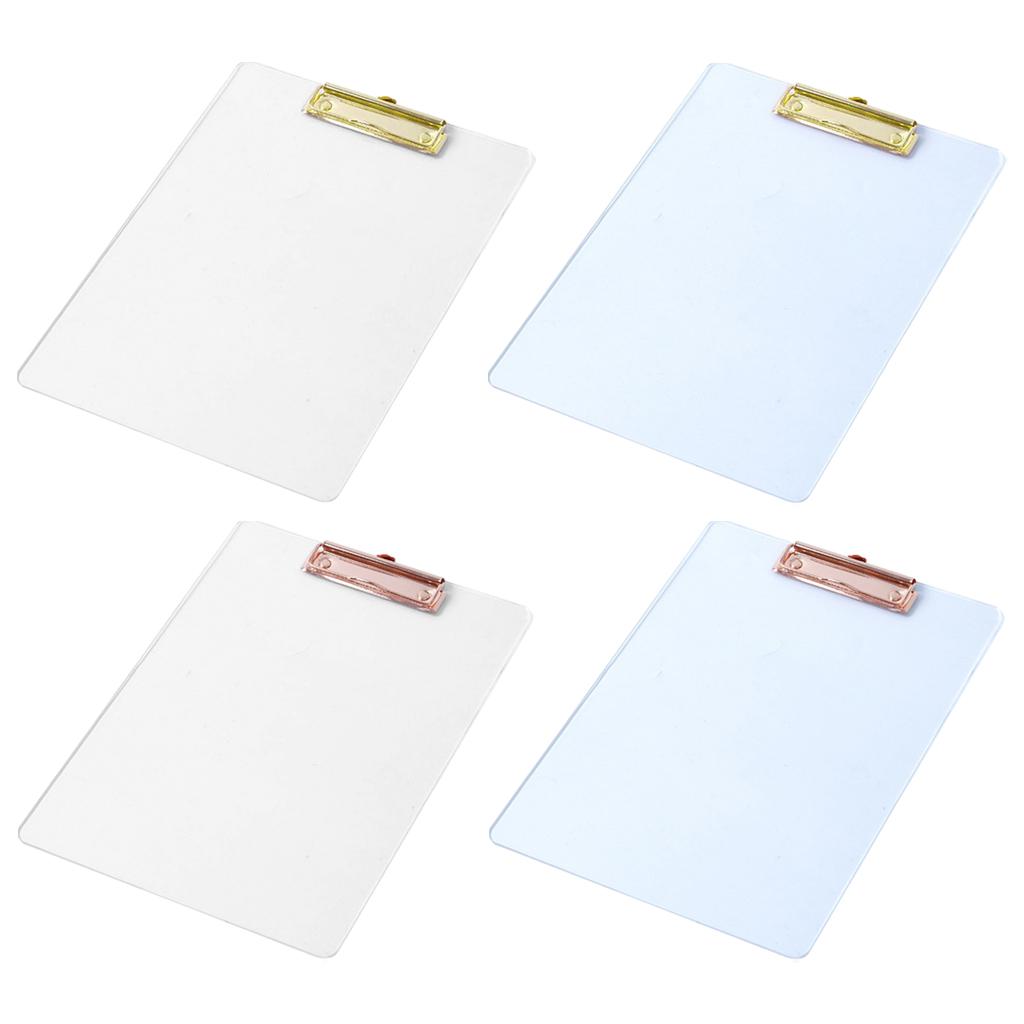 Portable Clipboard A4 Multifunctional Stationery for Memo A4 Paper Notes Transparent Gold