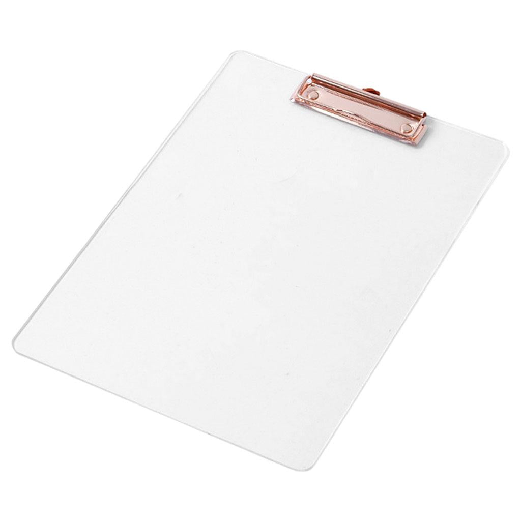 Portable Clipboard A4 Multifunctional Stationery for Memo A4 Paper Notes Transparent RoseGold