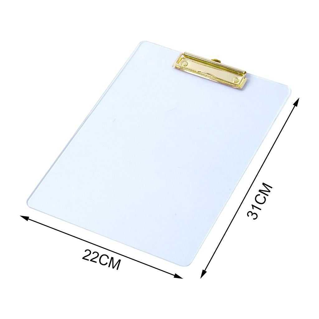 Portable Clipboard A4 Multifunctional Stationery for Memo A4 Paper Notes Matte Gold