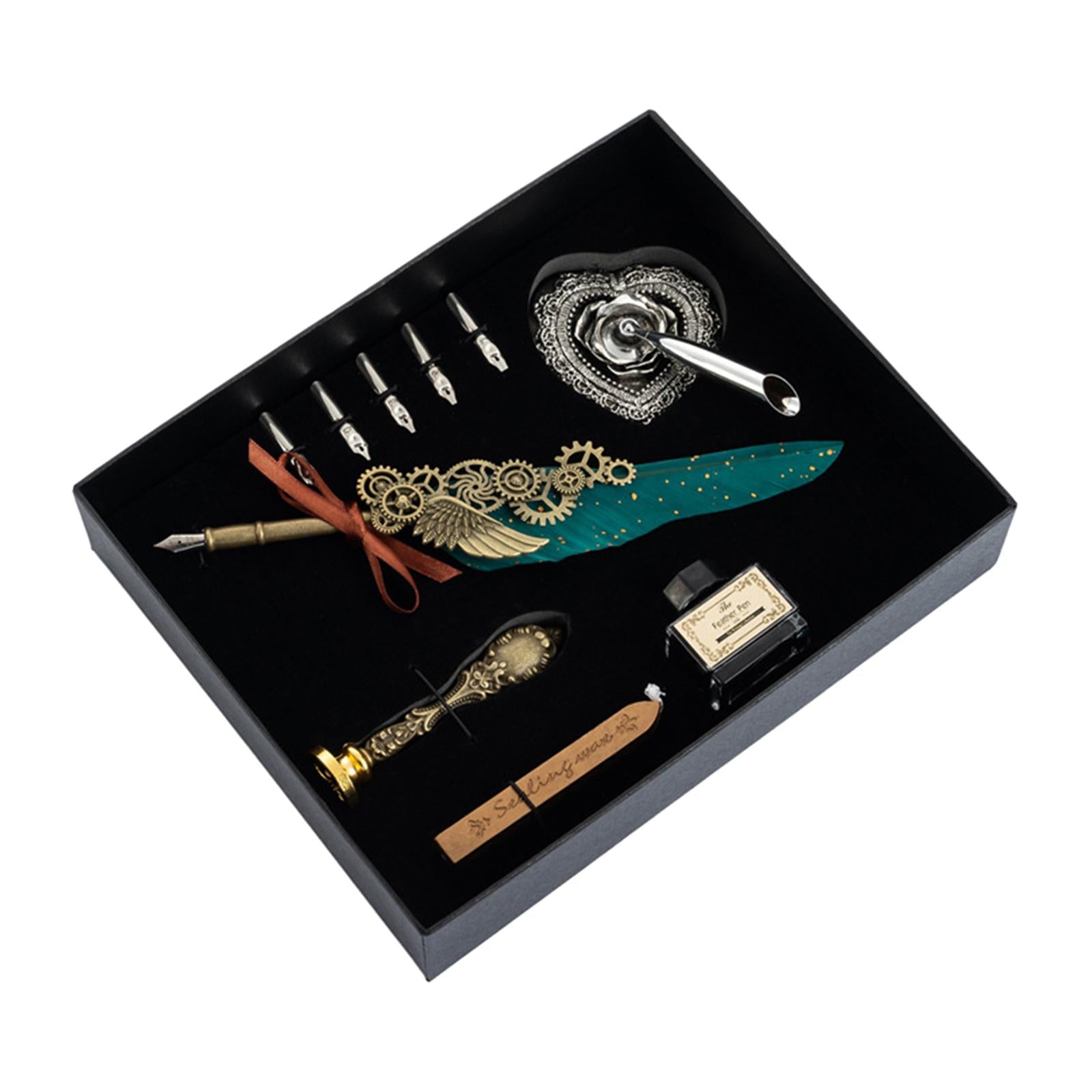 Calligraphy Pen Set Feather Pen Set for Beginners Writing Birthday Gift Dark Green