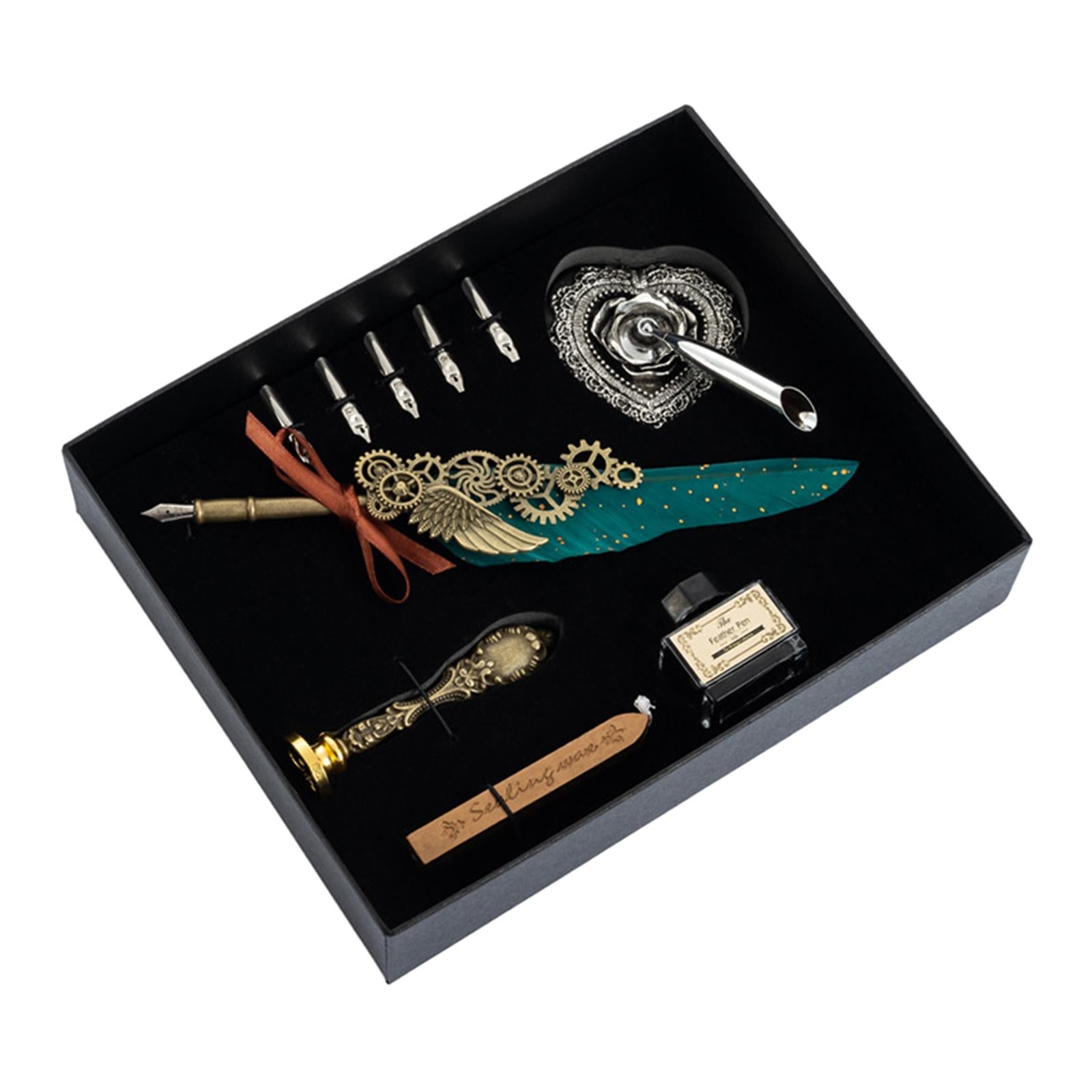 Calligraphy Pen Set Feather Pen Set for Beginners Writing Birthday Gift Dark Green
