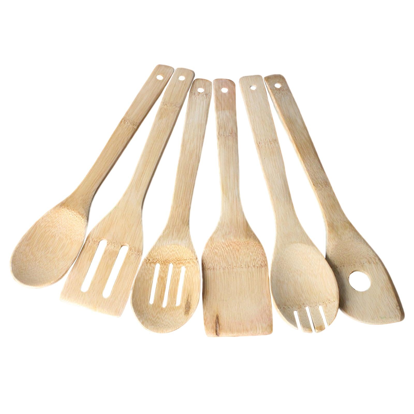 6Pcs Wooden Spoons Cookware Tools for Baking Nonstick Cookware Stirring