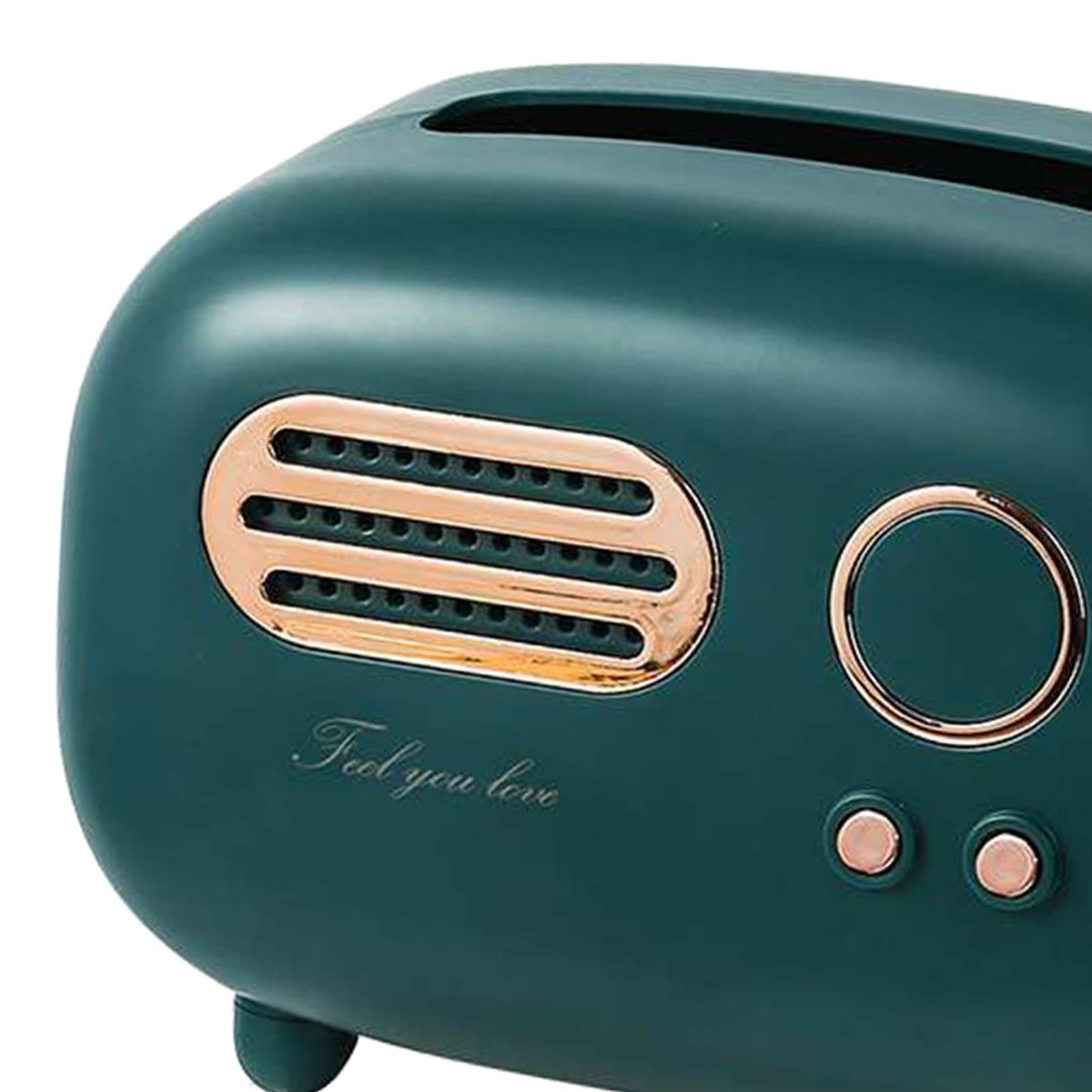 Radio Tissue Box Cover Napkin Storage Box for Cabinet Car Furnishings Green