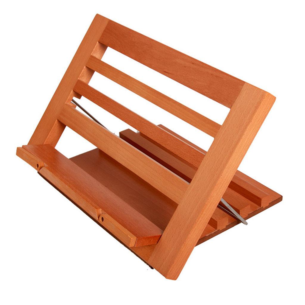 Wood Book Stand Page Holder Clips Flexible Foldable for Cook Book Home