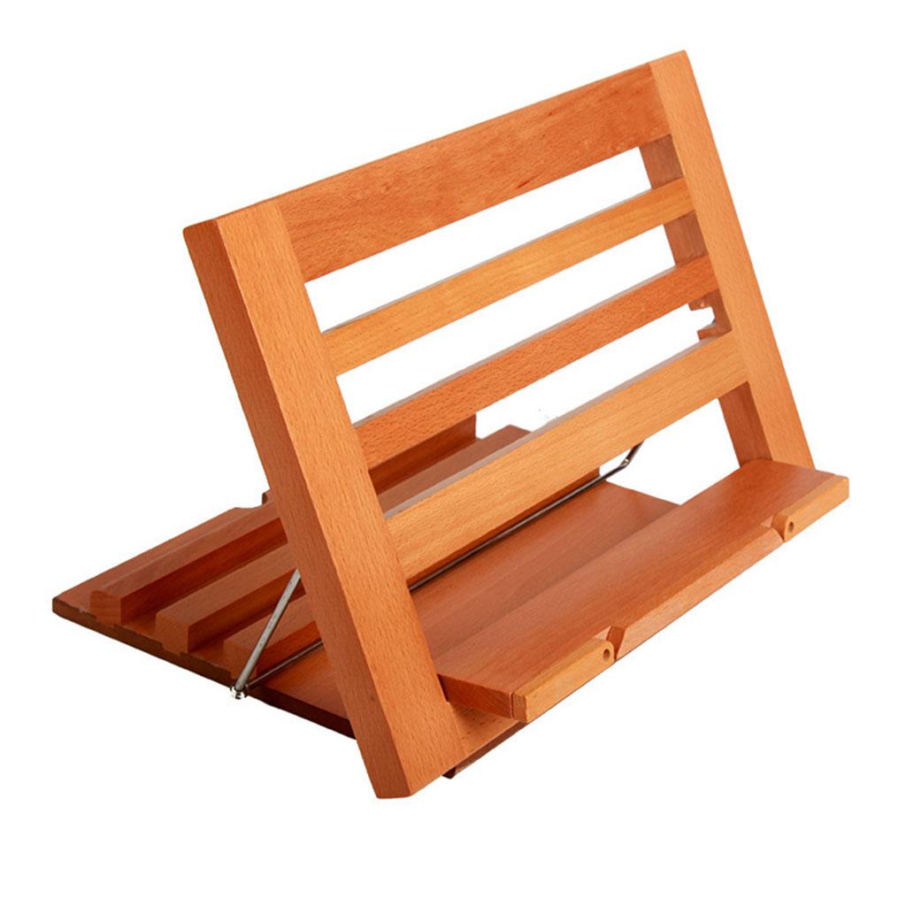 Wood Book Stand Page Holder Clips Flexible Foldable for Cook Book Home