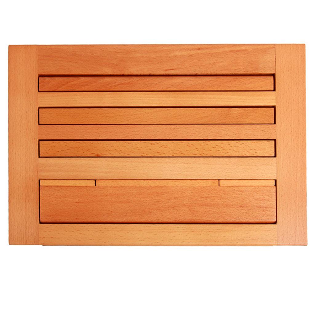 Wood Book Stand Page Holder Clips Flexible Foldable for Cook Book Home