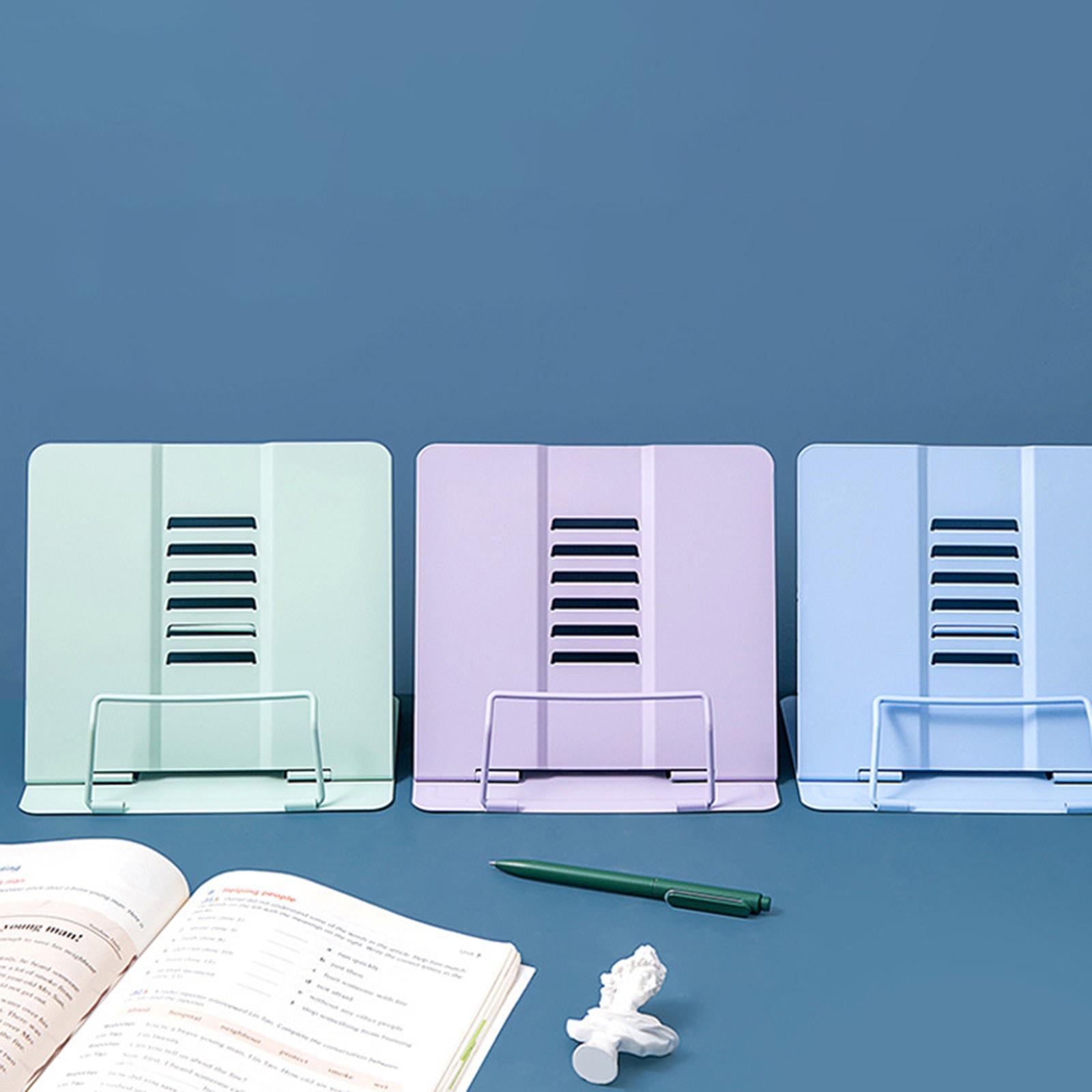 Portable Reading Stand Book Stand Document Holder Rack Adjustable Height Blue