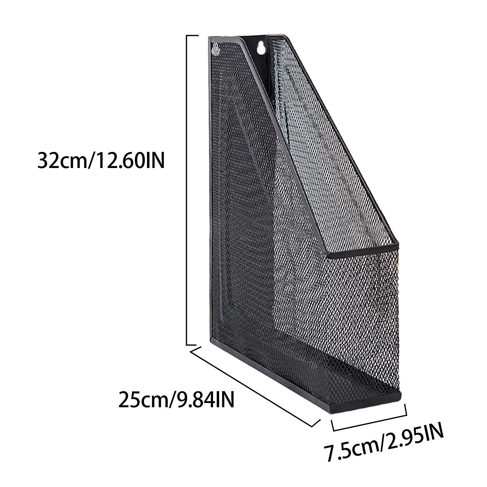 Metal Magazine File Holder Magazines Container for Work Desktops Supplies Black