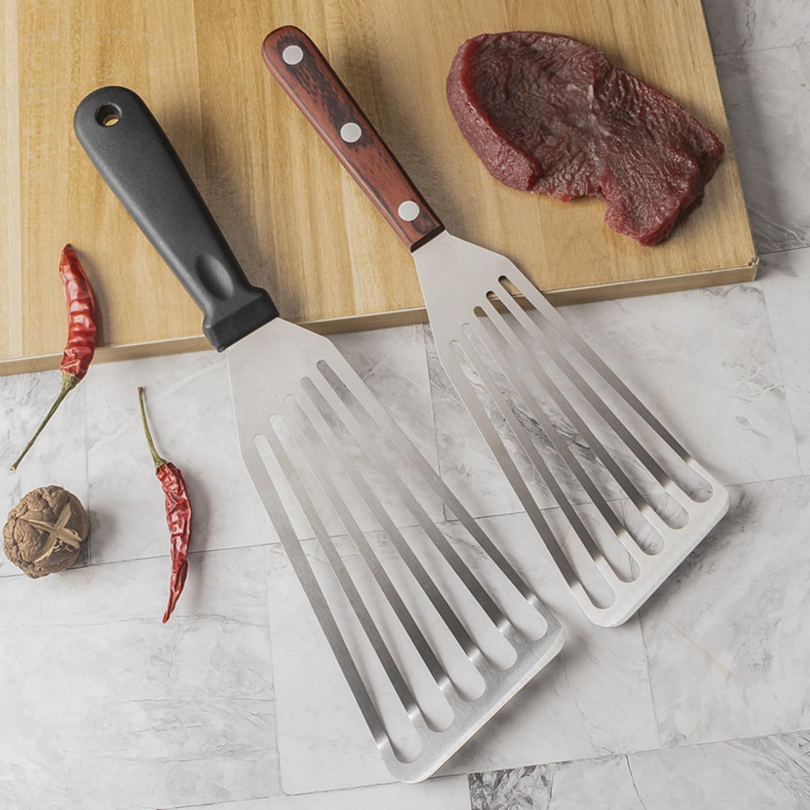Fish Spatula Dishwasher Safe Kitchen Tools for Cooking Fish, Meat Kitchen M Wood Handle
