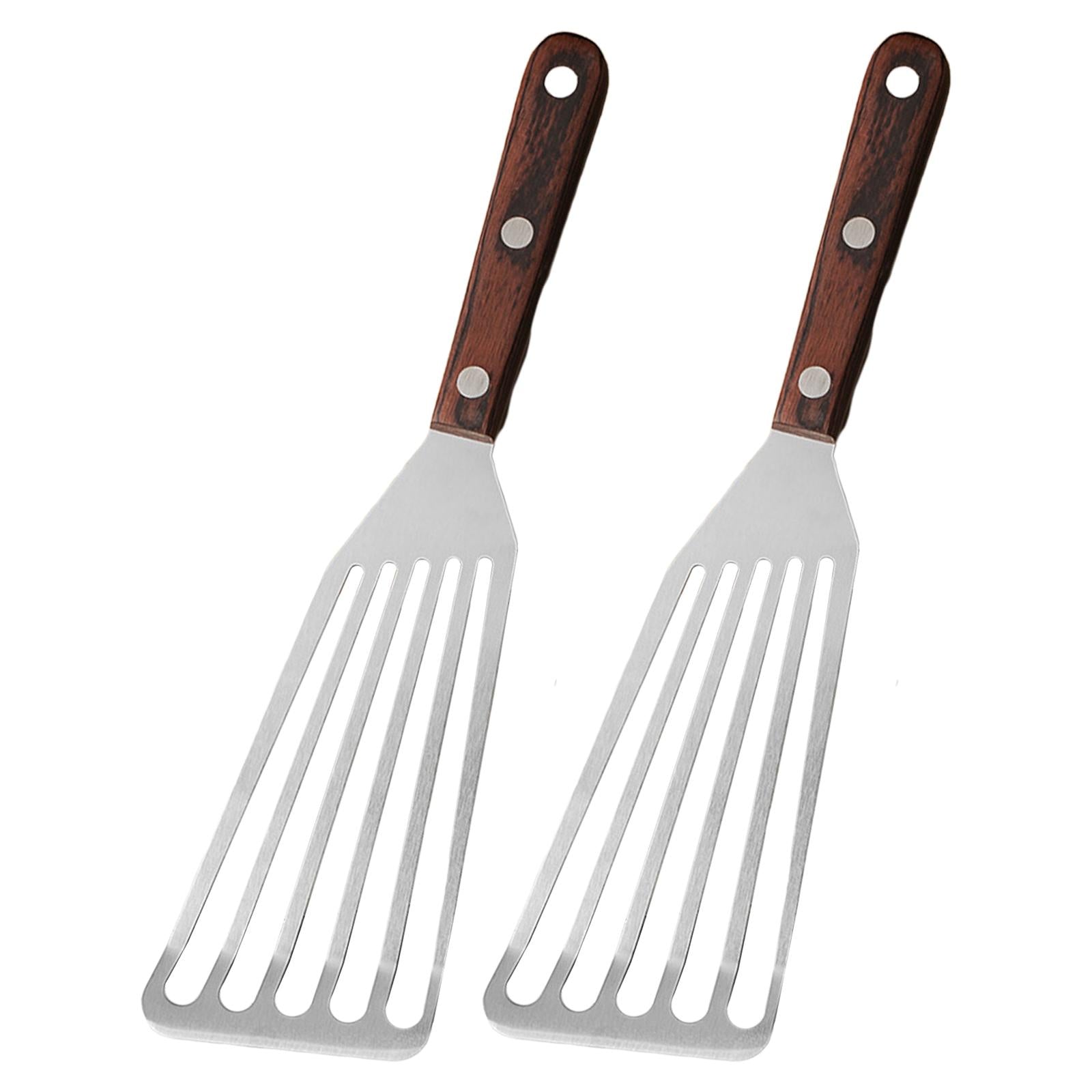 Fish Spatula Dishwasher Safe Kitchen Tools for Cooking Fish, Meat Kitchen M Wood Handle