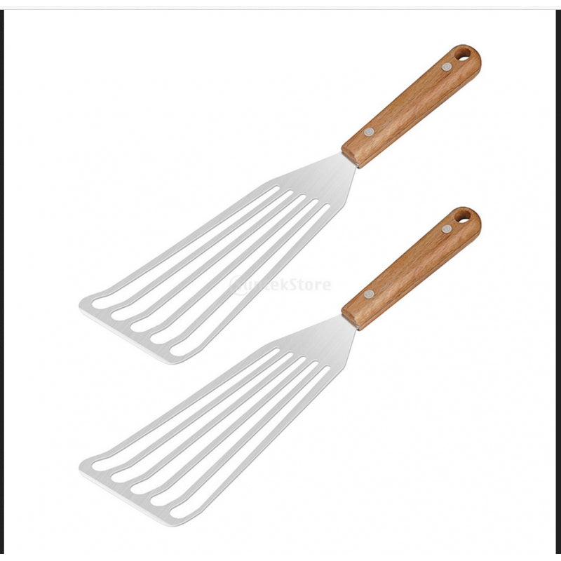 Fish Spatula Dishwasher Safe Kitchen Tools for Cooking Fish, Meat Kitchen L Wood Handle