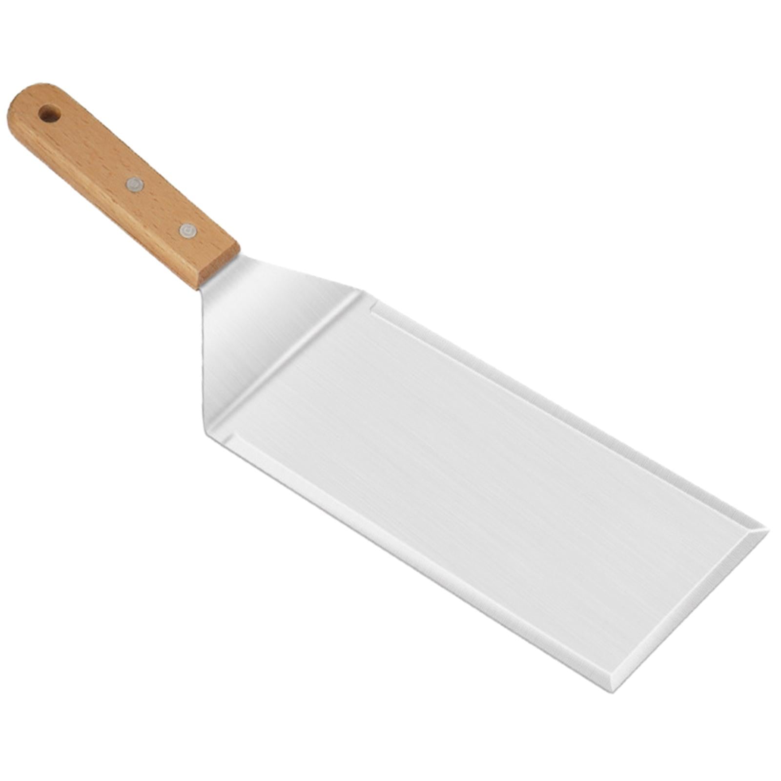 Professional Grill Griddle Spatula Wooden Handle Heavy Duty for Bacon Steak