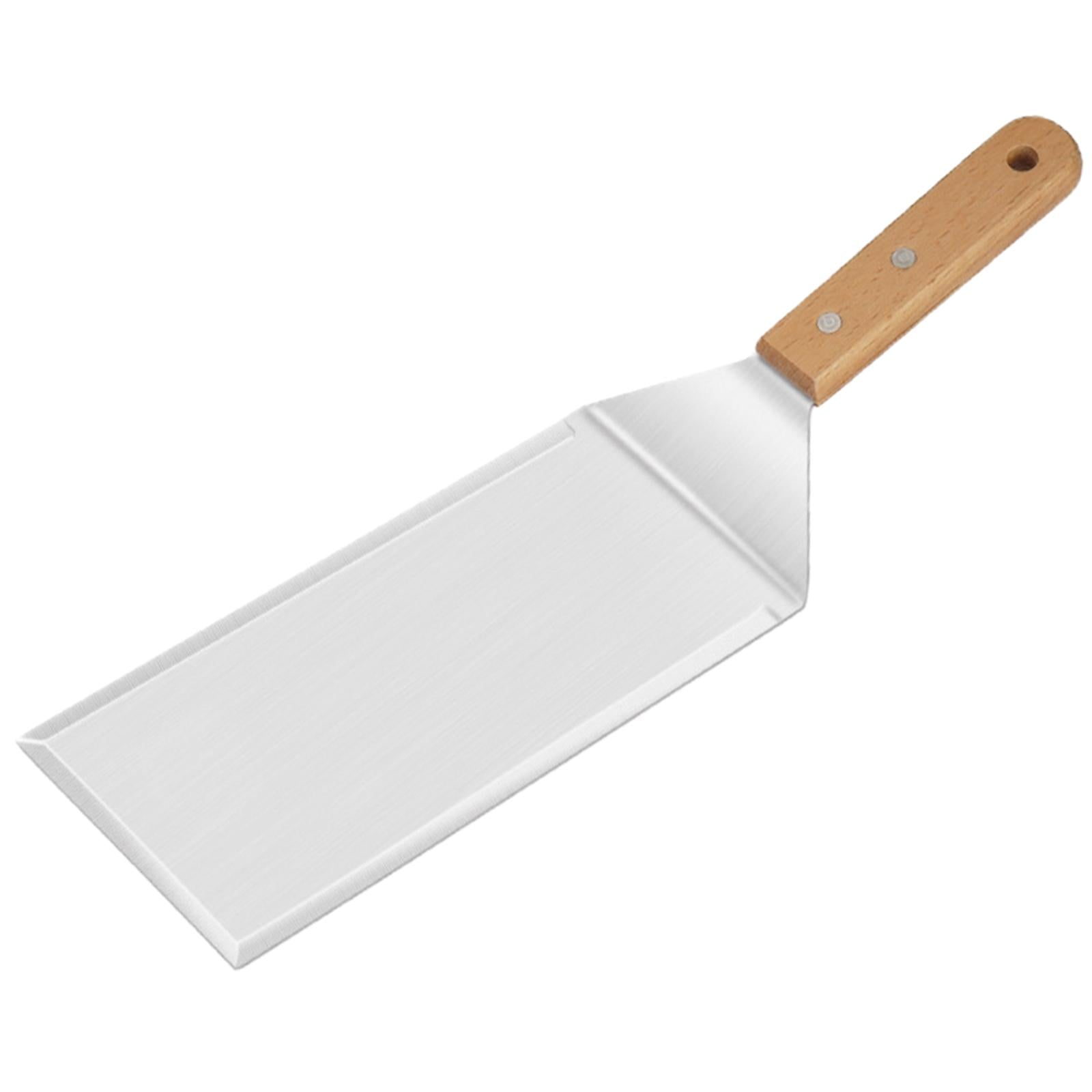 Professional Grill Griddle Spatula Wooden Handle Heavy Duty for Bacon Steak