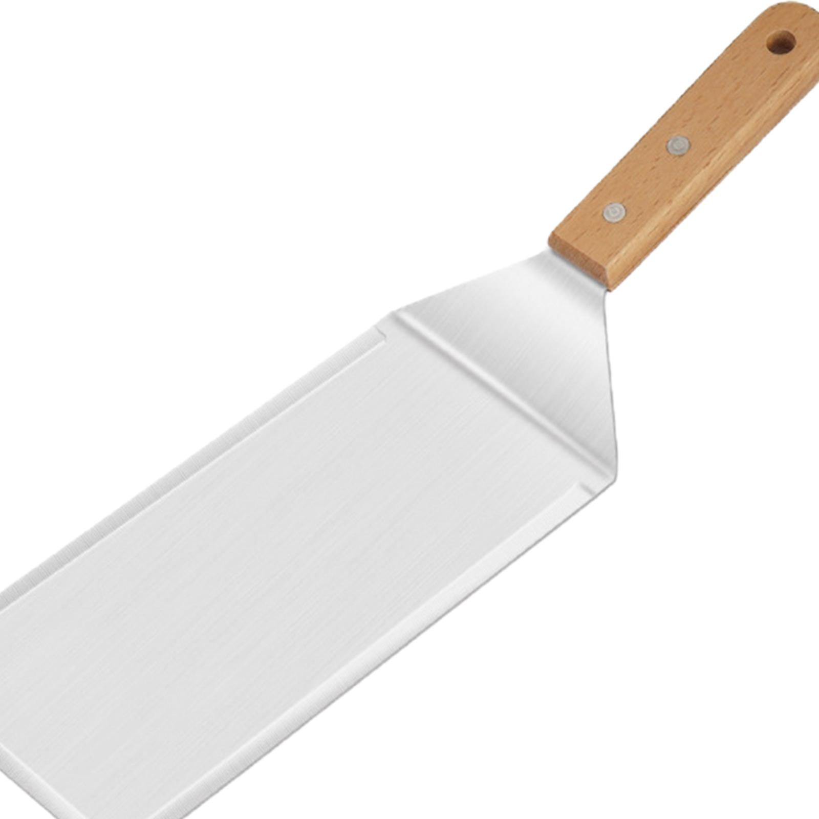 Professional Grill Griddle Spatula Wooden Handle Heavy Duty for Bacon Steak
