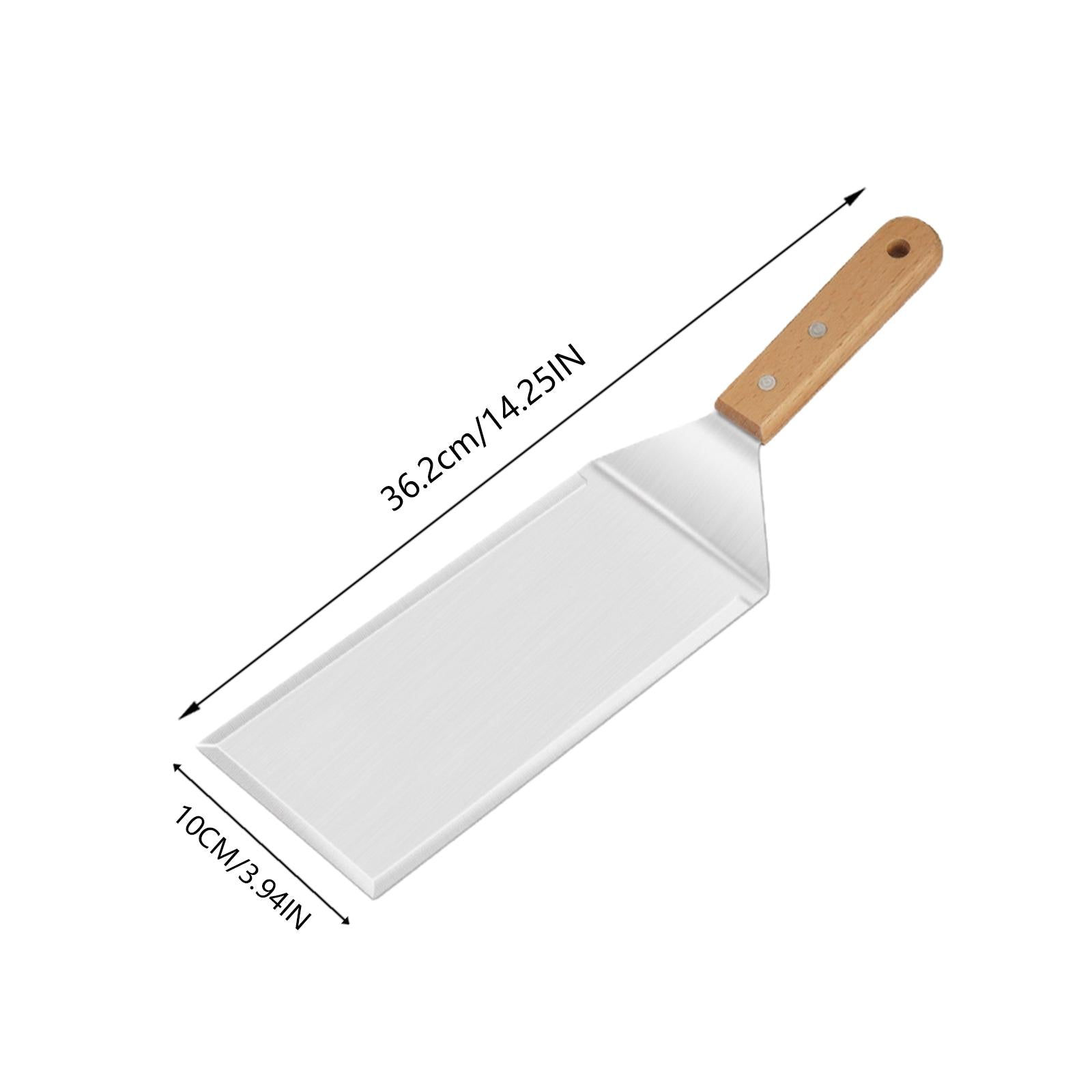 Professional Grill Griddle Spatula Wooden Handle Heavy Duty for Bacon Steak