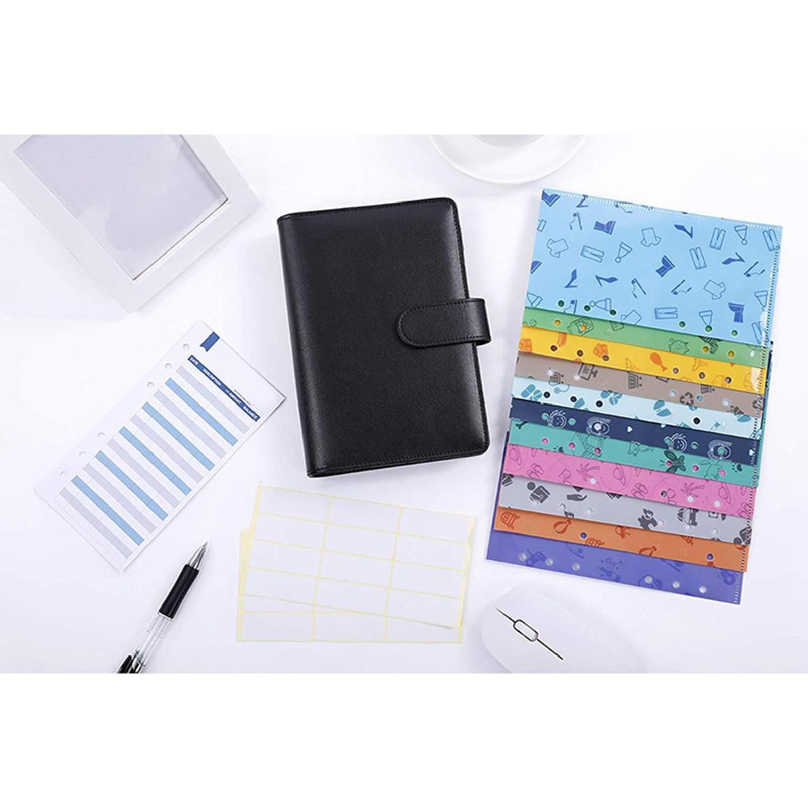 PU Leather A6 Notebook Binder 6 Holes Daily Planner for Student Black