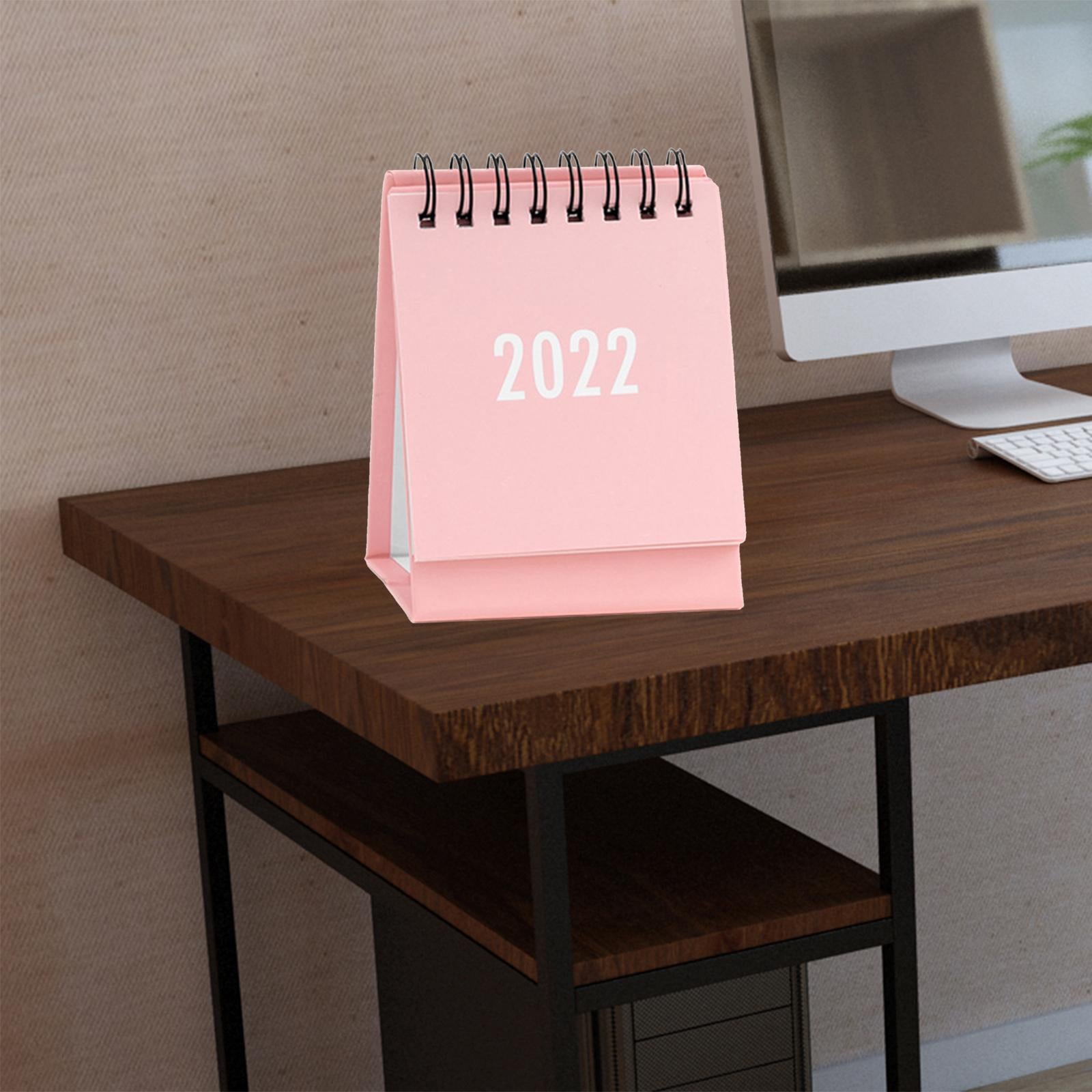 Desktop Calendar Table Work Top Planner Organizer for Home Office Pink