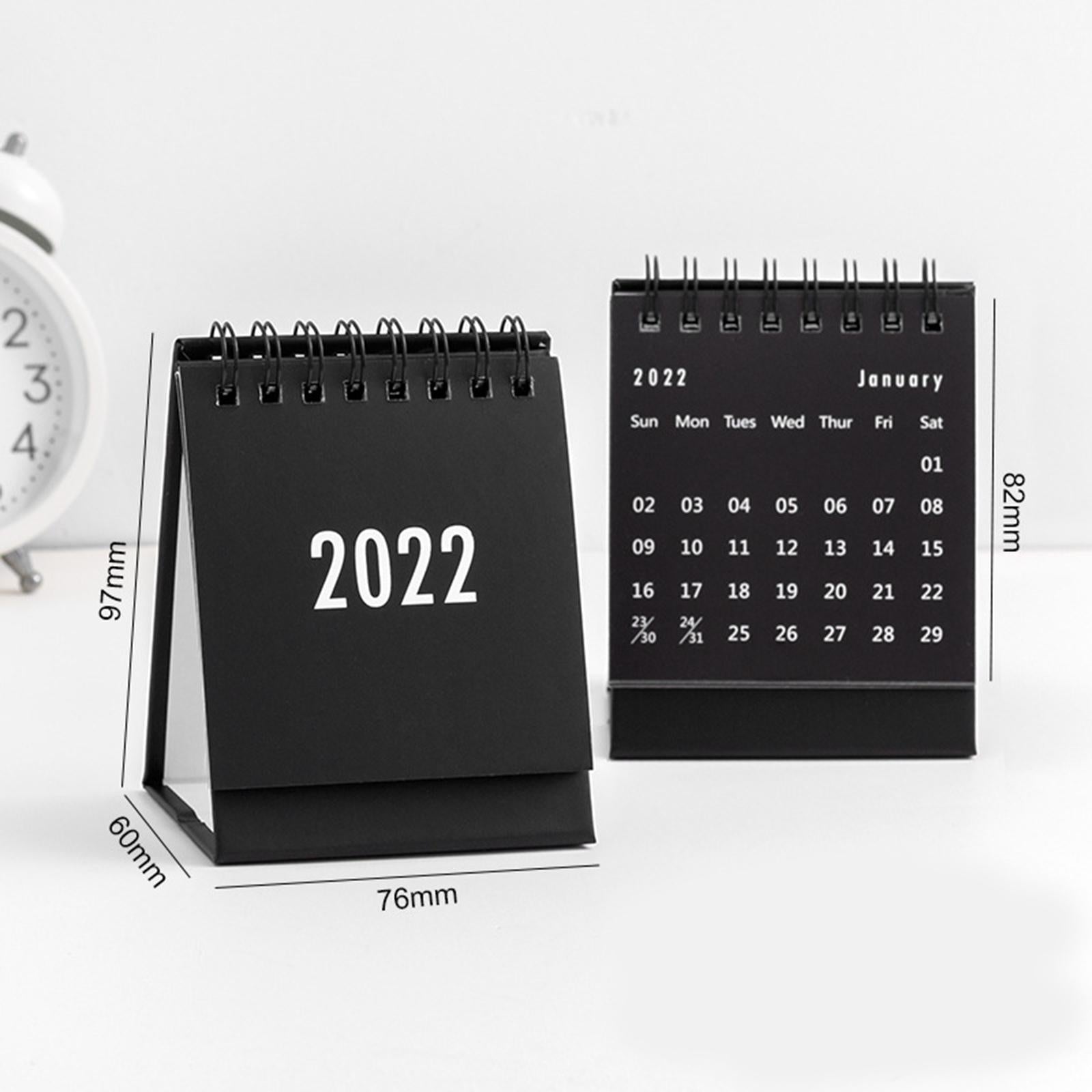 Desktop Calendar Table Work Top Planner Organizer for Home Office Black